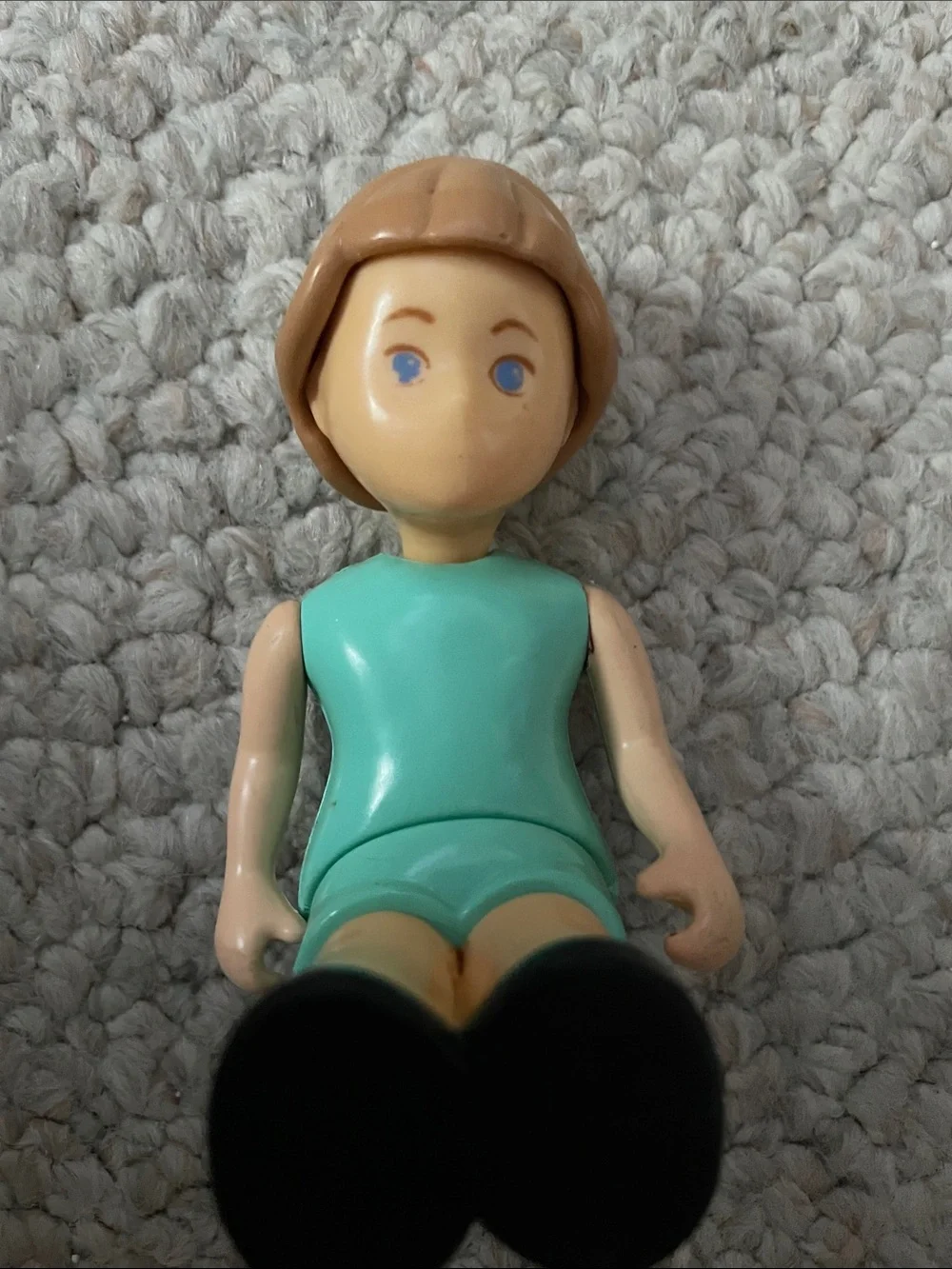 Vintage possible Assorted Kids Doll Figures - Pink, White, Teal, Yellow